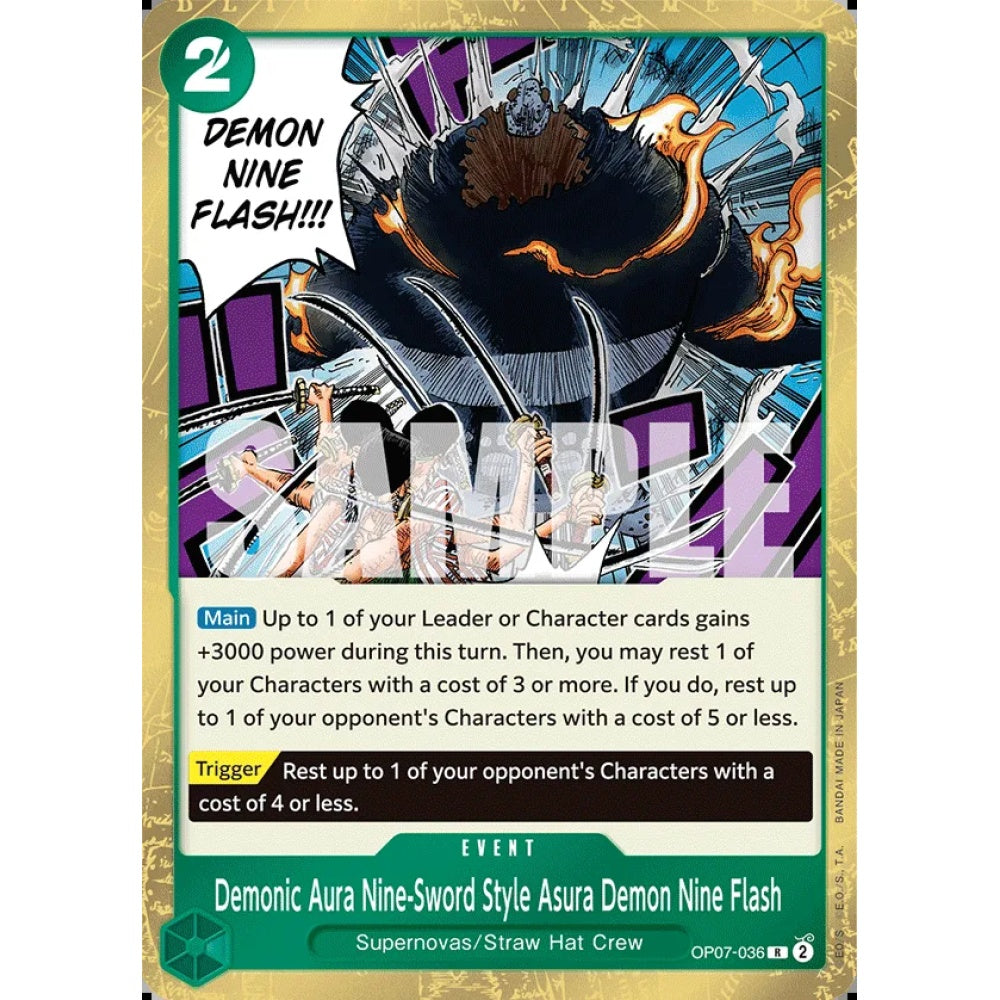 Demonic Aura Nine-Sword Style Asura Demon Nine Flash, OP07-036, Rare, One Piece, 500 Years in the Future