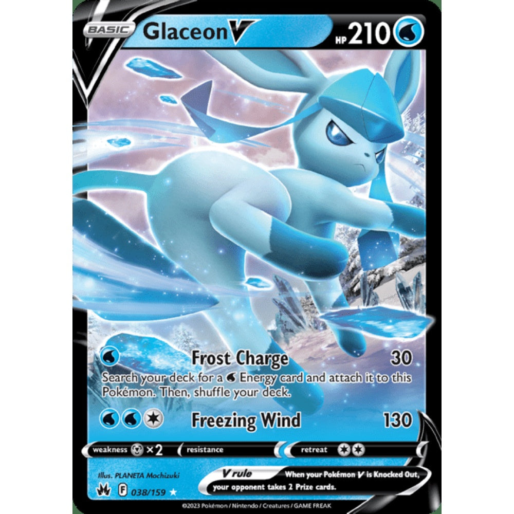 Glaceon V Double Rare 038/159 Pokemon Card Game Crown Zenith