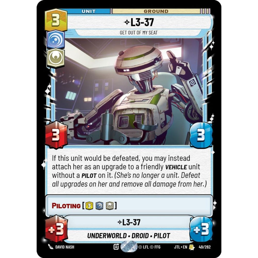 L3-37, R, JTL 049), Star Wars Unlimited