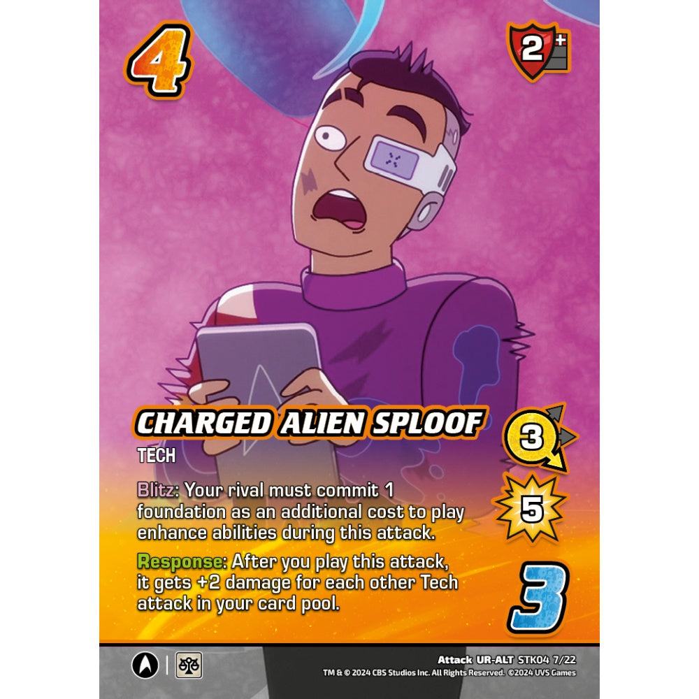Charged Alien Sploof, 7/22, STK04, Universus, Star Trek Lower Decks Challenger Decks, Attack, UR-ALT
