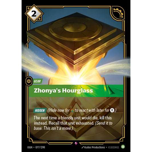 Zhonya's Hourglass OGN-077/298 Riftbound Card Game Origins Rare