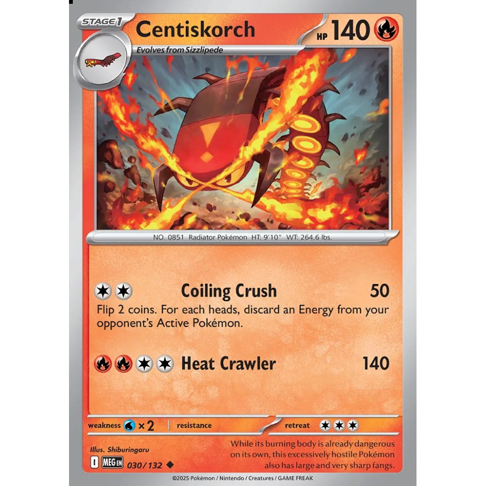 Centiskorch Uncommon 030/132 Pokemon Card Game Mega Evolution