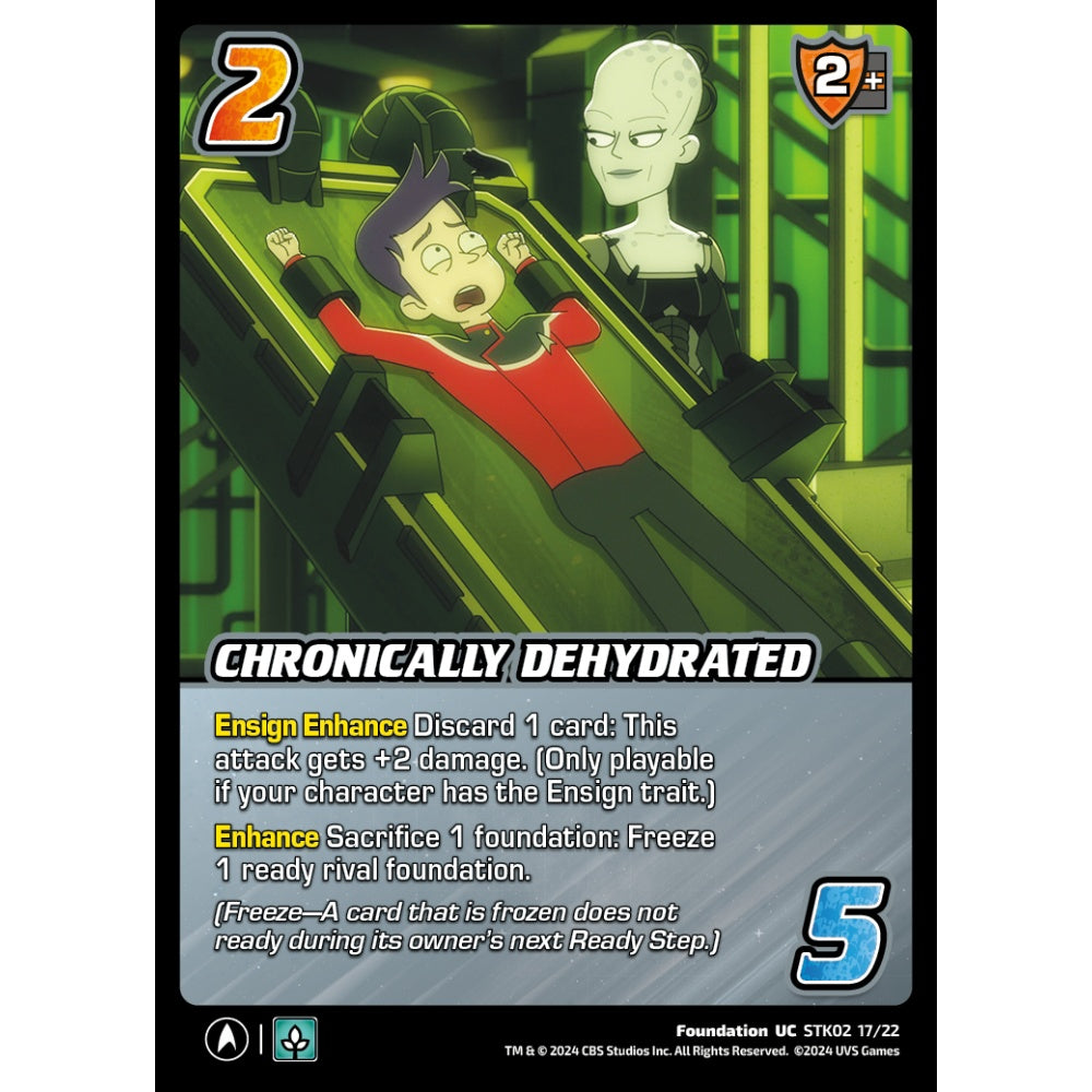 Chronically Dehydrated, 17/22, STK02, Universus, Star Trek Lower Decks Challenger Decks, Foundation, UC