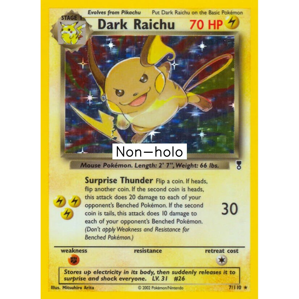 Dark Raichu Rare Holo 7/110 Pokemon Card Game Legendary Collection