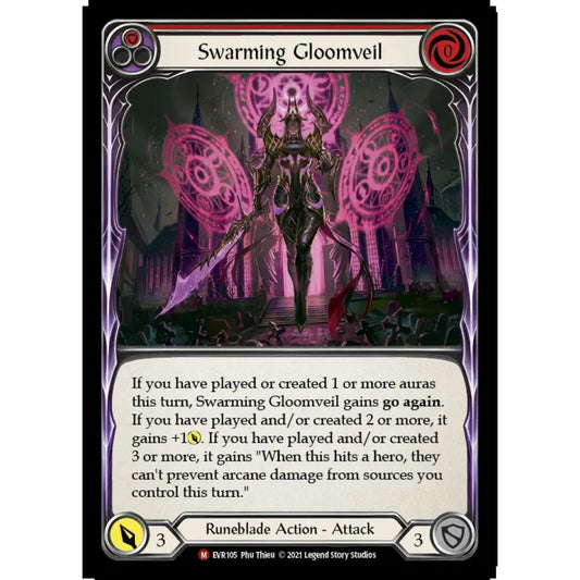 Swarming Gloomveil EVR105-RF Majestic Flesh & Blood Trading Card Game Everfest in Rainbow Foil Art