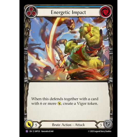 Energetic Impact SUP131-RF Super-Rare Flesh & Blood Trading Card Game Super Slam in Rainbow Foil Art