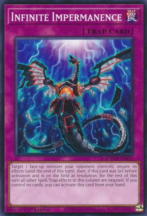 Infinite Impermanence RA01-EN075 Platinum Platinum Secret Rare Yu-Gi-Oh 25th Anniversary Rarity Collection in Art