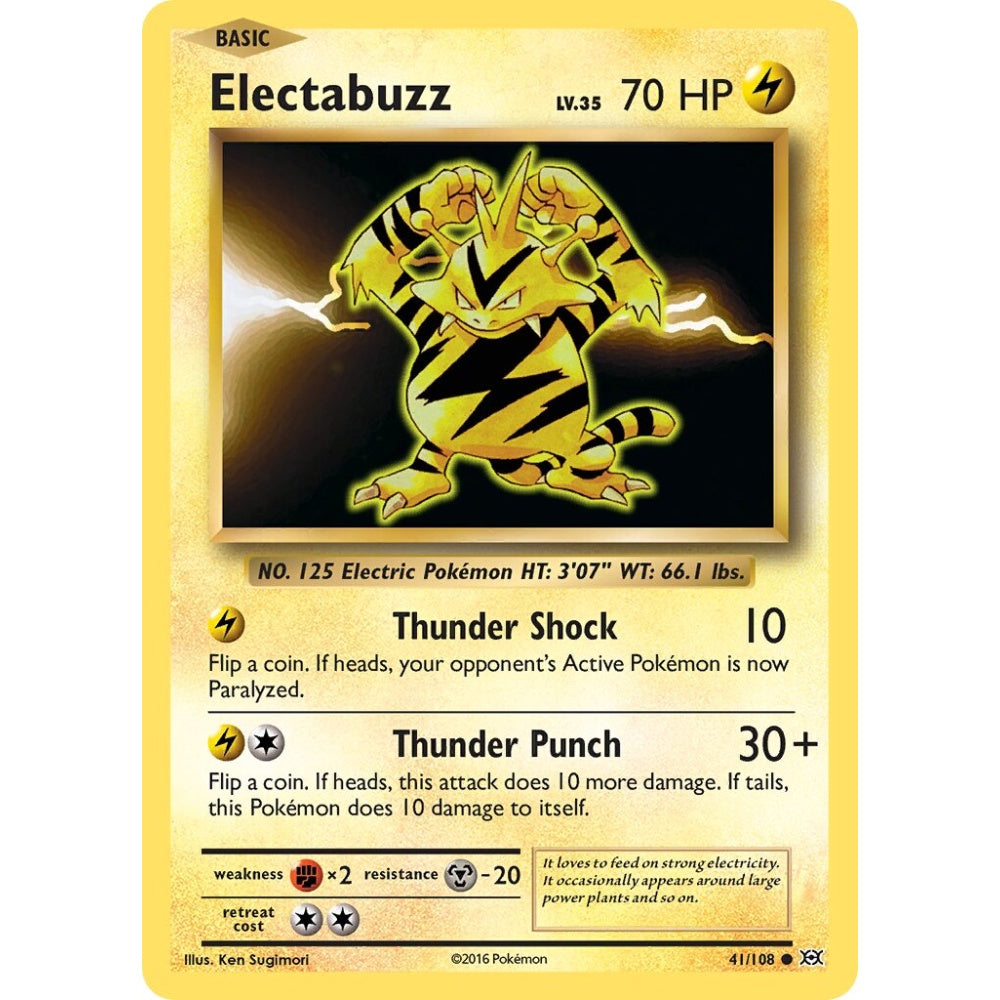 Electabuzz Common 41/108 Pokemon Card Game Evolutions
