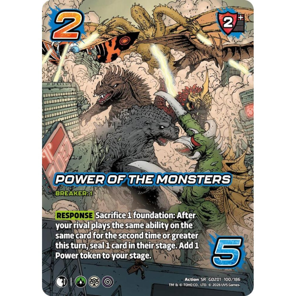 Power of the Monsters GDZ01 100/186 GDZ01 Universus Godzilla: Reign of Kaiju Action SR
