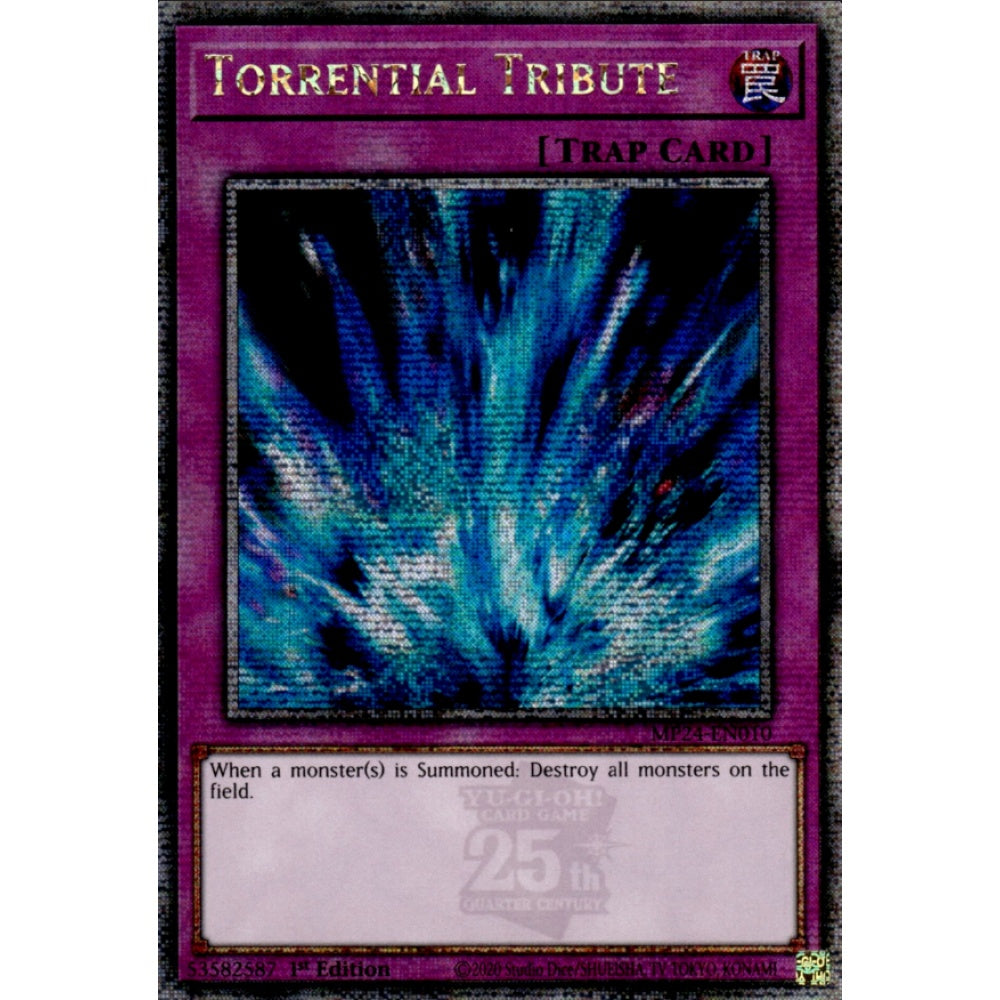 Torrential Tribute, MP24-EN010, Quarter Century Secret Rare, Yu-Gi-Oh!, 25th Anniversary Tin: Dueling Mirrors