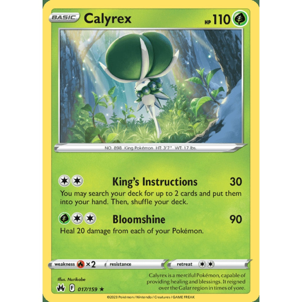 Calyrex Holo Rare 017/159 Pokemon Card Game Crown Zenith