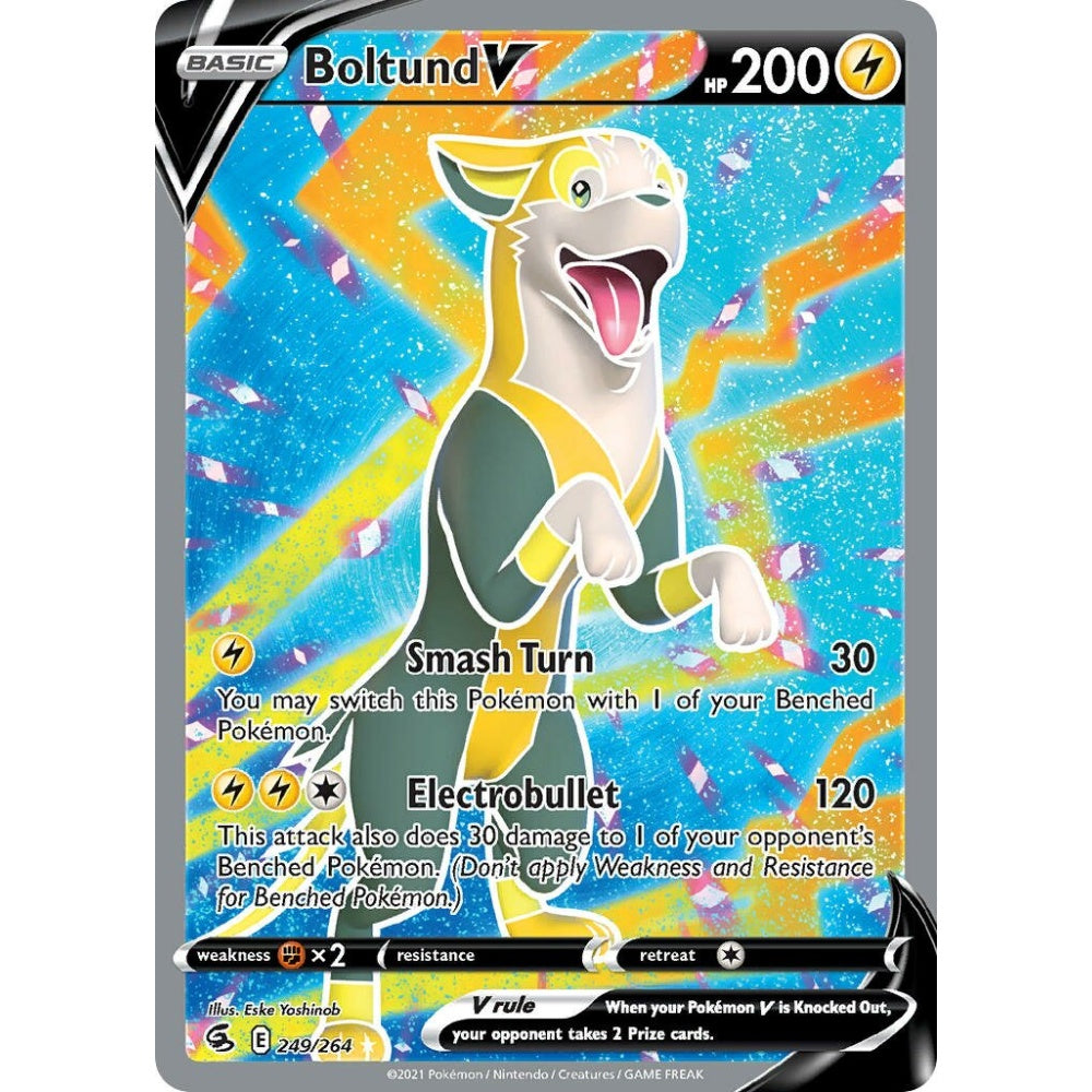 Boltund V Rare Ultra 249/264 Pokemon Card Game Fusion Strike