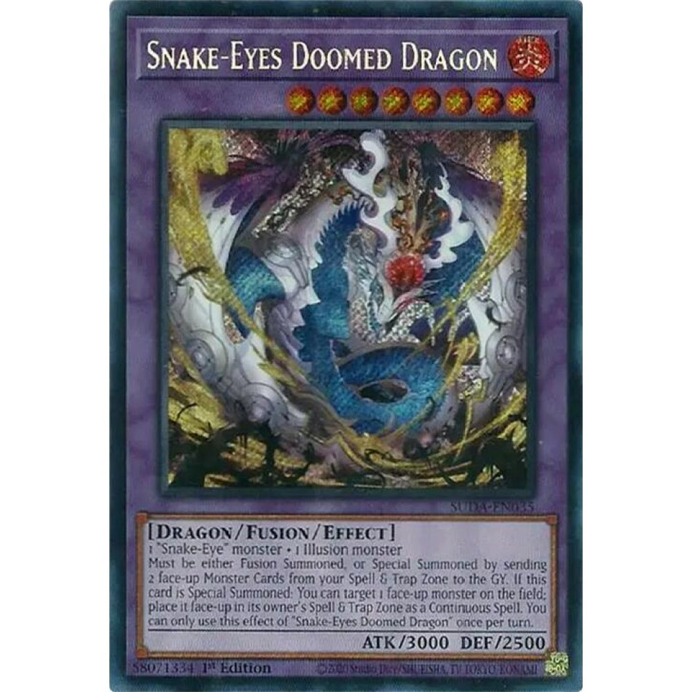 Snake-Eyes Doomed Dragon SUDA-EN035 Secret Yu-Gi-Oh Supreme Darkness