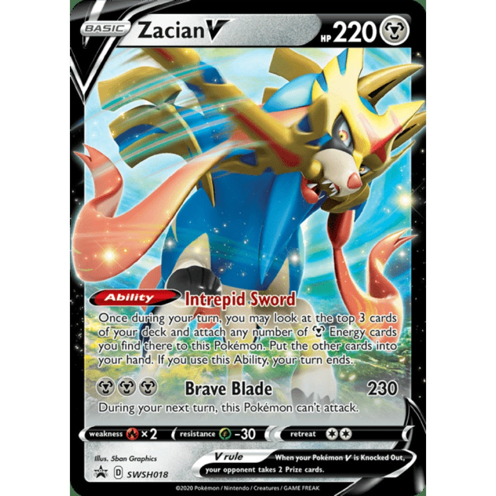 Zacian V Black Star Promo SWSH018 Pokemon Card Game Sword & Shield Promos