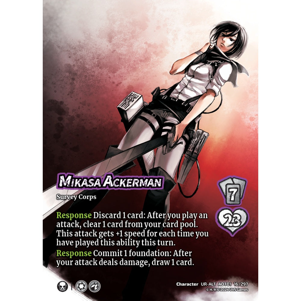 Mikasa Ackerman, 16/297, CH-UR-ALT, UniVersus, Attack on Titan: Battle for Humanity