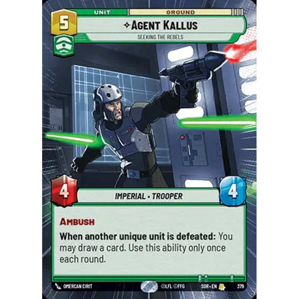 Agent Kallus, 379, R, Star Wars Unlimited, Sparks Of Rebellion
