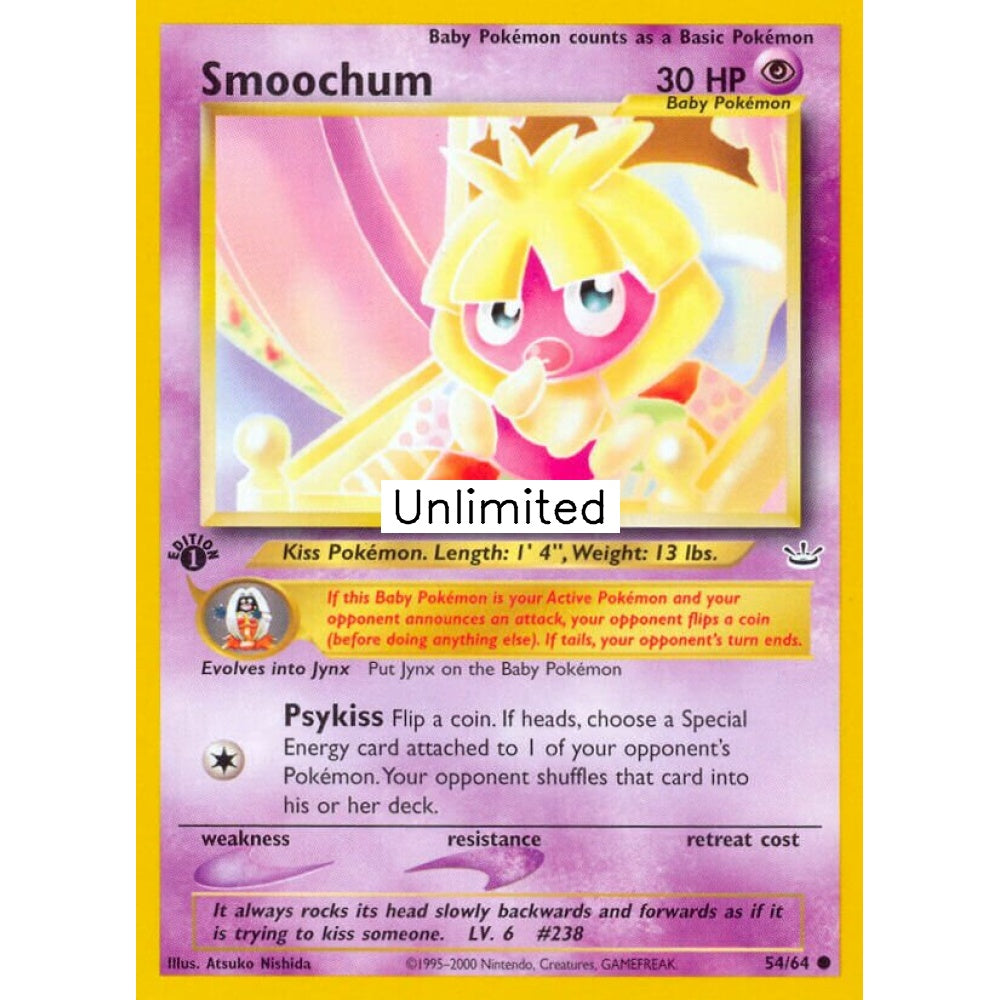 Smoochum Common 54/64 Pokemon Card Game Neo Revelation