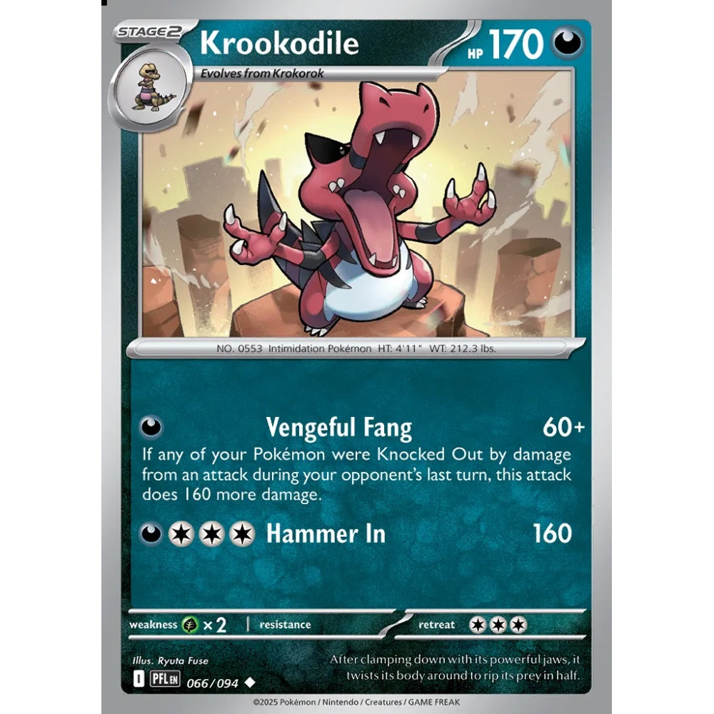 Krookodile Uncommon 066/094 Pokemon Card Game Phantasmal Flames