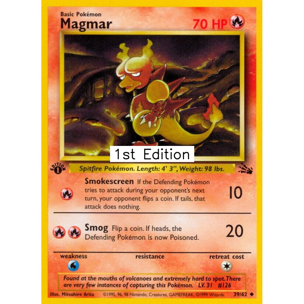 Magmar Uncommon 39/62 Pokemon Card Game Fossil
