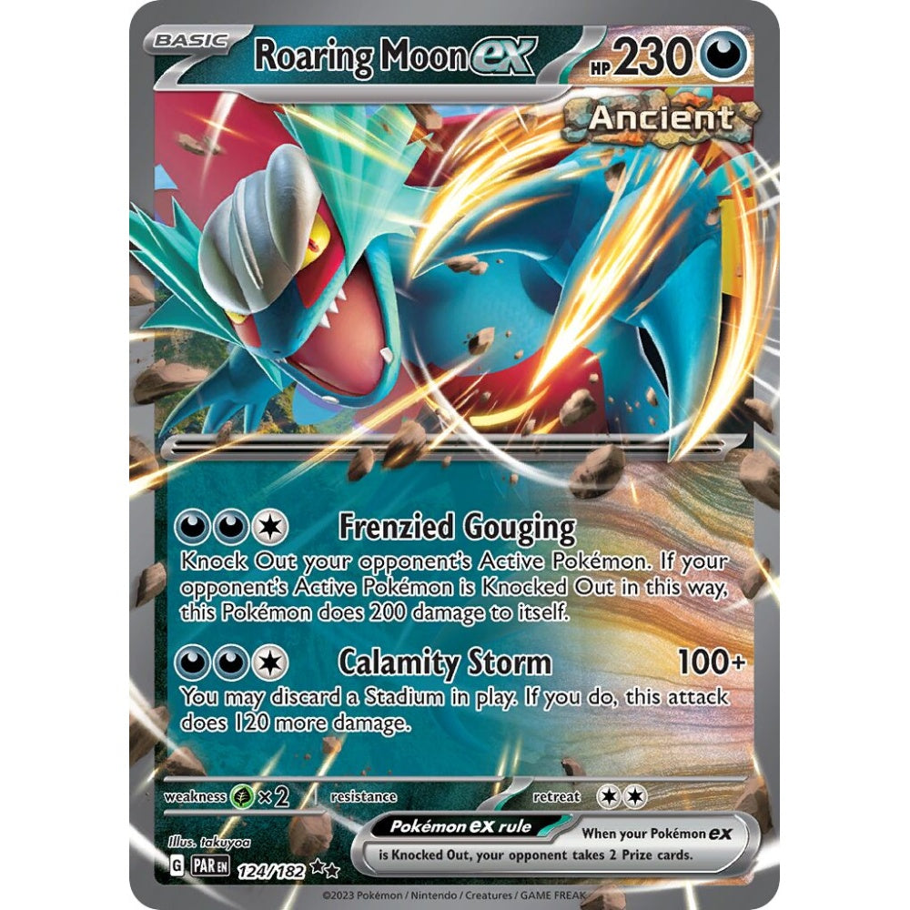 Roaring Moon ex Double Rare 124/182 Pokemon Card Game Paradox Rift