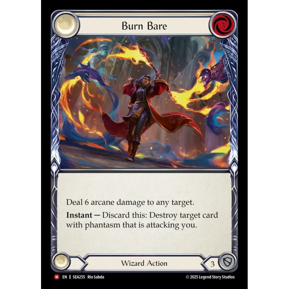 Burn Bare SEA255-RF Majestic Flesh & Blood Trading Card Game High Seas in Rainbow Foil Art