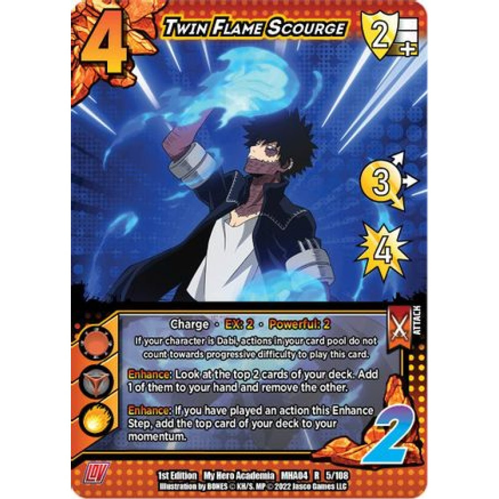 Twin Flame Scourge, 005/108, R, UniVersus, MHA04 League of Villains