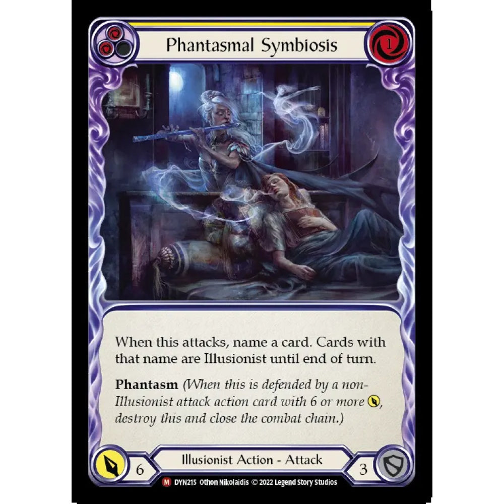 Phantasmal Symbiosis DYN215-RF Majestic Flesh & Blood Trading Card Game Dynasty in Rainbow Foil Art
