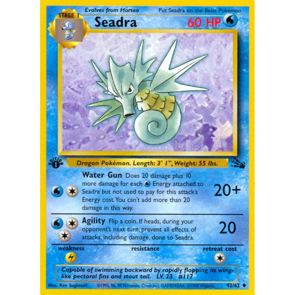 Seadra Uncommon 42/62 Pokemon Card Game Fossil