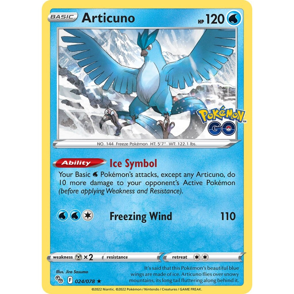 Articuno Rare Holo 024/078 Pokemon Card Game Pokémon GO