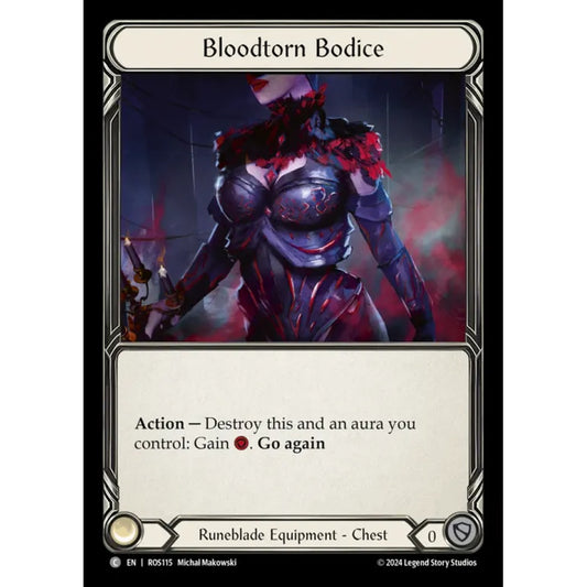 Bloodtorn Bodice ROS115-CF Common Flesh & Blood Trading Card Game Rosetta in Cold Foil Art