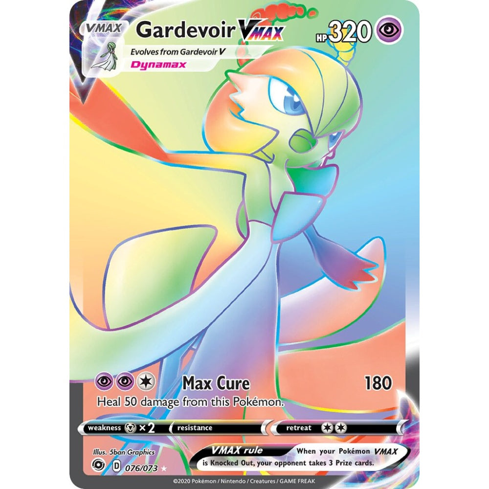 Gardevoir VMAX Rare Rainbow 076/073 Pokemon Card Game Champion's Path
