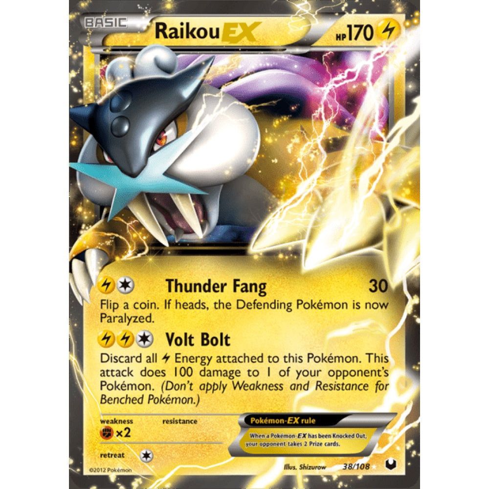 Raikou-EX Double Rare 38/108 Pokemon Card Game Dark Explorers