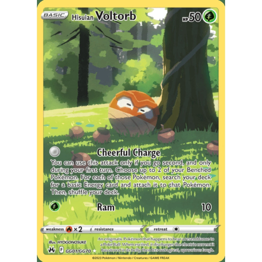Hisuian Voltorb Illustration Rare GG1/GG70 Pokemon Card Game Crown Zenith