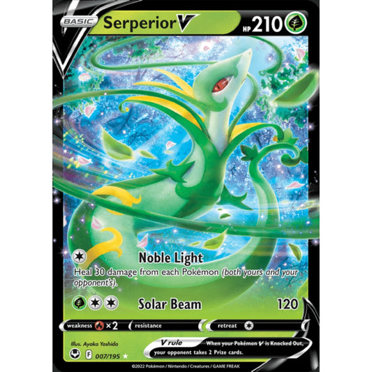 Serperior V Double Rare 007/195 Pokemon Card Game Silver Tempest