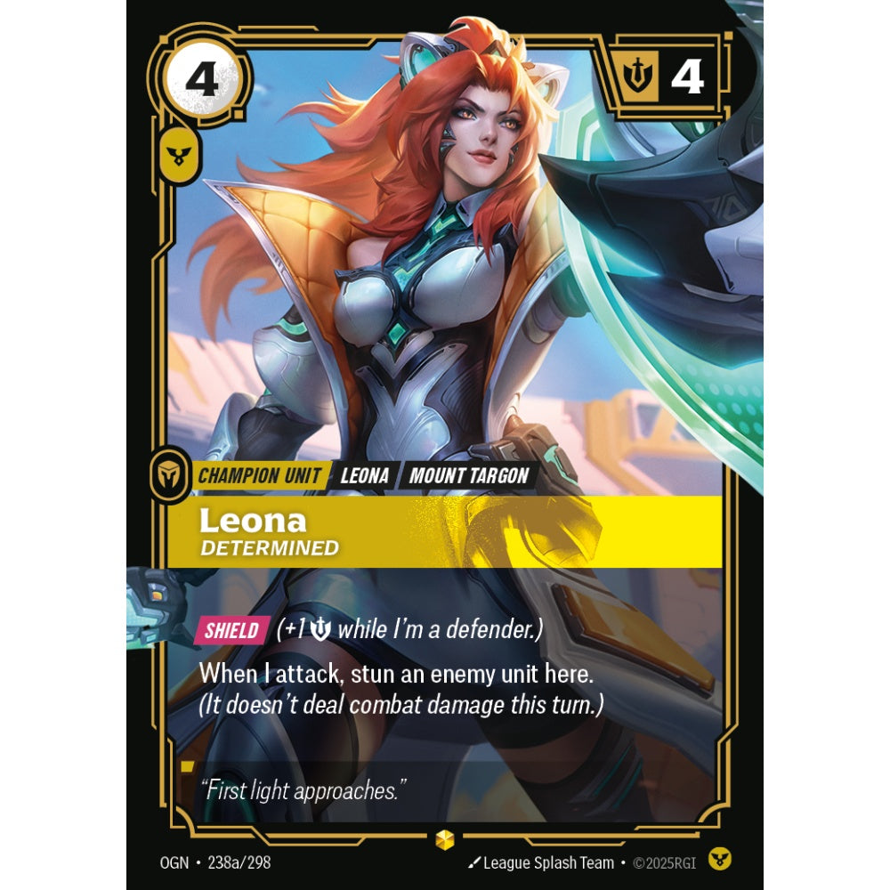 Leona, Determined OGN-238a/298 Riftbound Card Game Origins Showcase