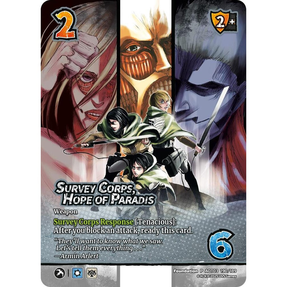 Survey Corps, Hope of Paradis (Promo) 190/189 AOT03 Universus Attack on Titan: Apocalypse Foundation P