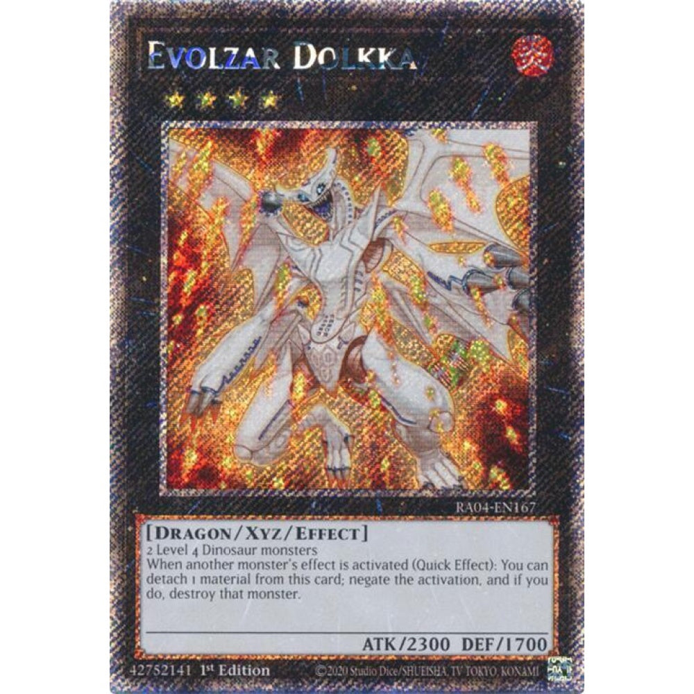 Evolzar Dolkka (Platinum Secret Rare) RA04-EN167 Platinum Rare Yu-Gi-Oh Quarter Century Stampede
