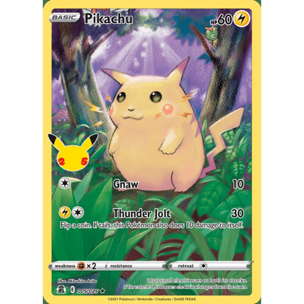 Pikachu Holo Rare 005/025 Pokemon Card Game Celebrations