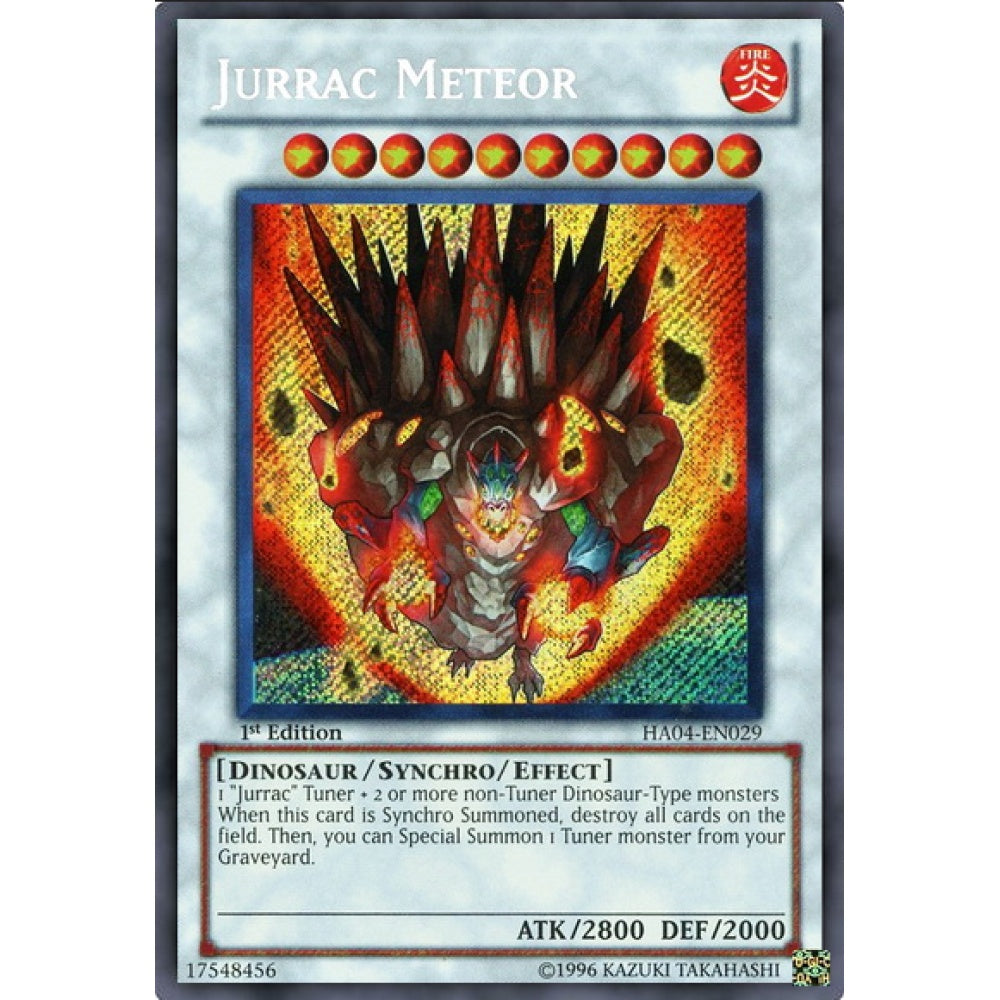 Jurrac Meteor RA04-EN139 Platinum Platinum Secret Rare Yu-Gi-Oh Quarter Century Stampede