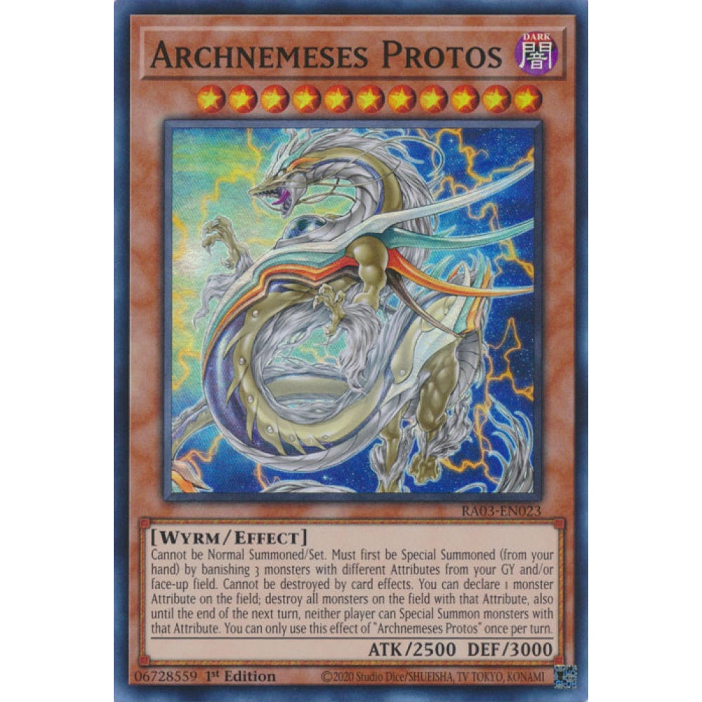 Archnemeses Protos RA03-EN023 Platinum Platinum Secret Rare Yu-Gi-Oh Quarter Century Bonanza in Art