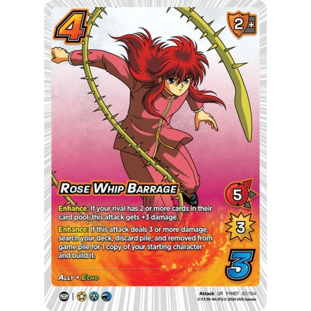 ROSE WHIP BARRAGE, 67/154, UR, UniVersus, Yu Yu Hakusho: Dark Tournament
