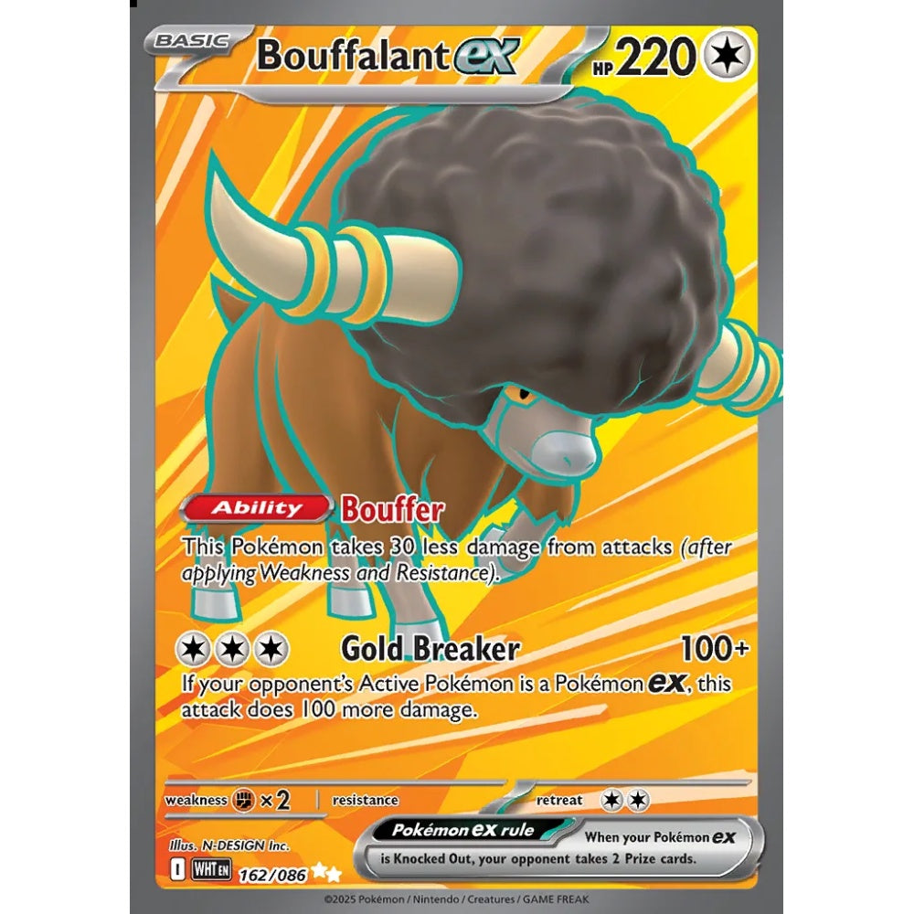 Bouffalant ex Ultra Rare 162/086 Pokemon Card Game White Flare