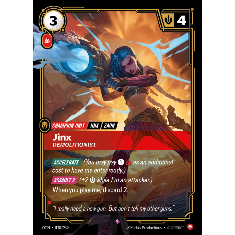 Jinx, Demolitionist OGN-030/298 Riftbound Card Game Origins Rare