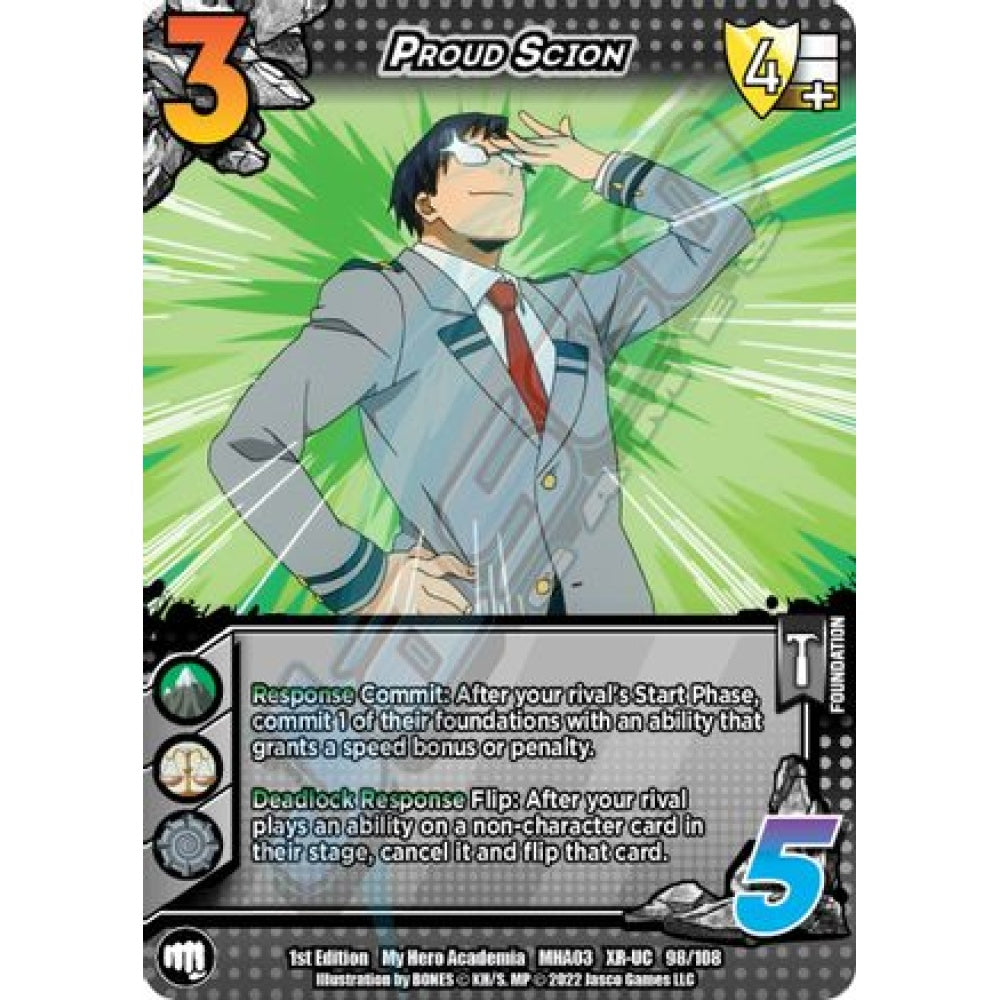 Proud Scion, 98/108, XR-UC, UniVersus, MHA03 Heroes Clash