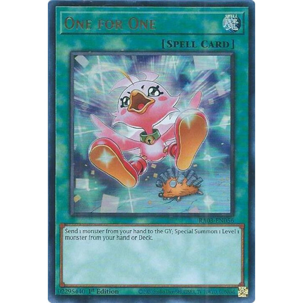 One for One (Alternate Art) (UR) RA03-EN056 Ultra Yu-Gi-Oh Quarter Century Bonanza