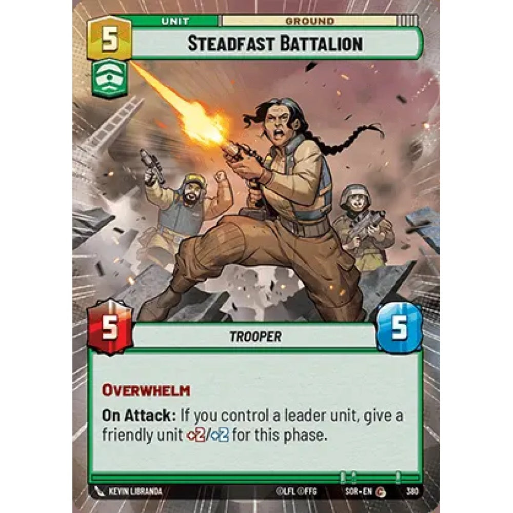 Steadfast Battalion, 380, C, Star Wars Unlimited, Sparks Of Rebellion