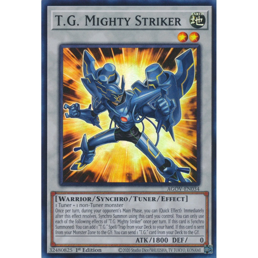 T.G. Mighty Striker AGOV-EN034 Super Super Rare Yu-Gi-Oh Age of Overlord in Art