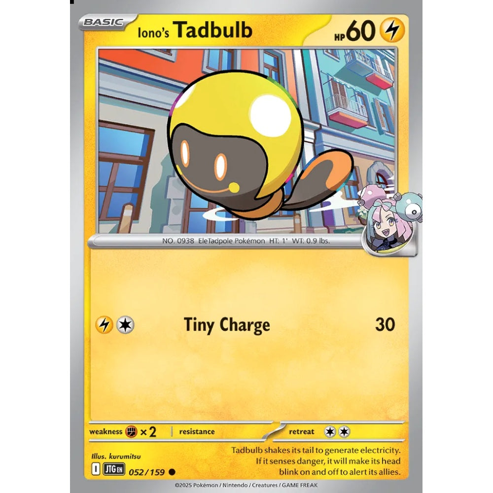 Iono's Tadbulb Common 052/159 Pokemon Card Game Journey Together