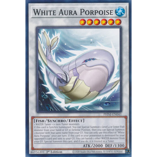 White Aura Porpoise PHNI-EN041 Common Common Yu-Gi-Oh Phantom Nightmare in Art