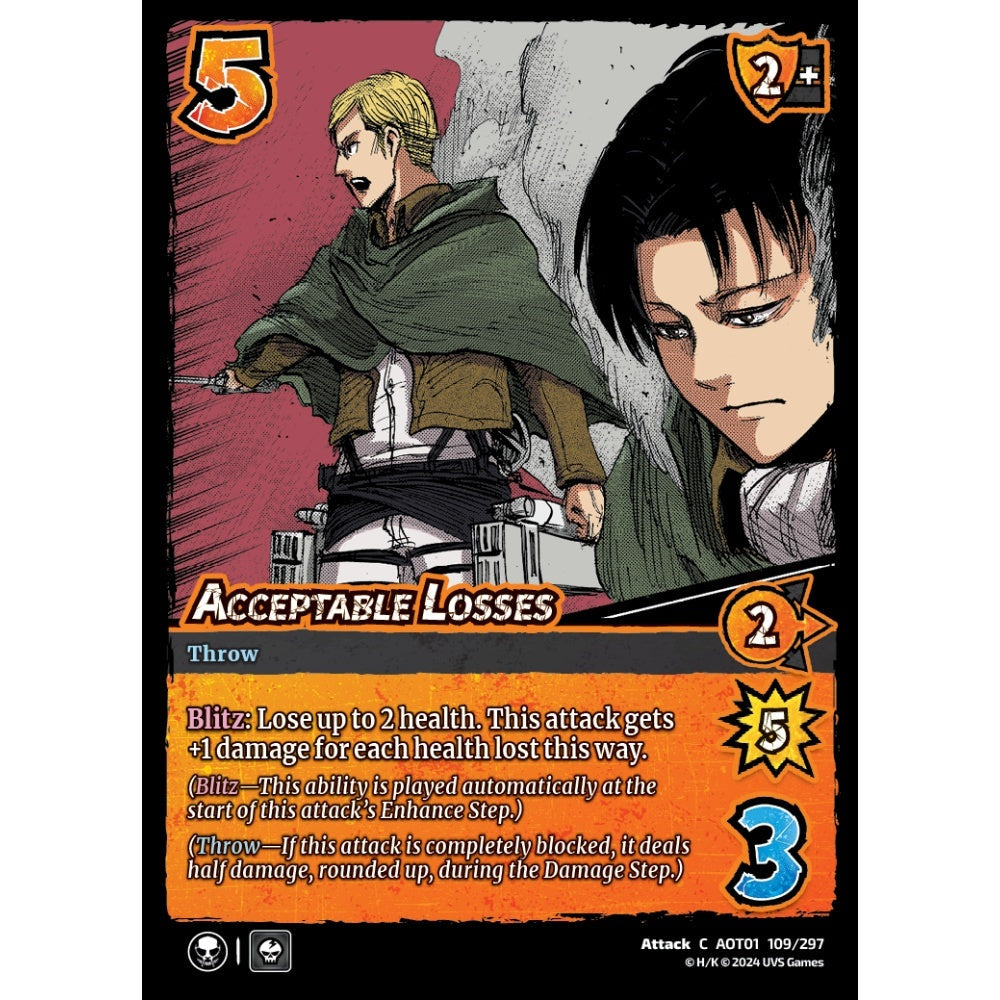 Acceptable Losses, 109/297, C, UniVersus, Attack on Titan: Battle for Humanity